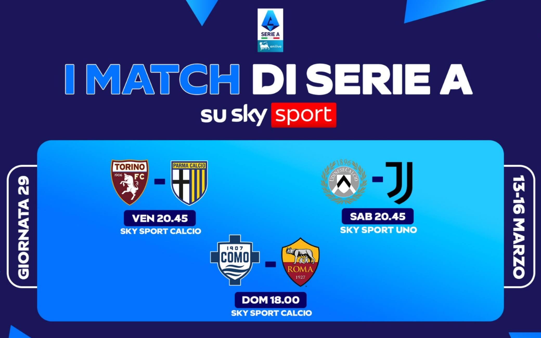 Calendario Serie A, le partite e gli orari della 29^ giornata