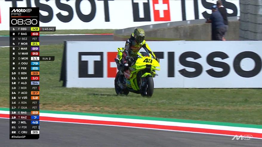 Di Giannantonio, problema tecnico nelle prove libere