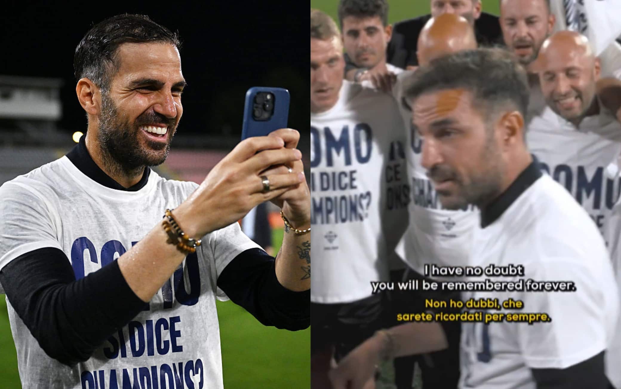 Fabregas, discorso ai giocatori del Como: "Sarete ricordati per sempre"