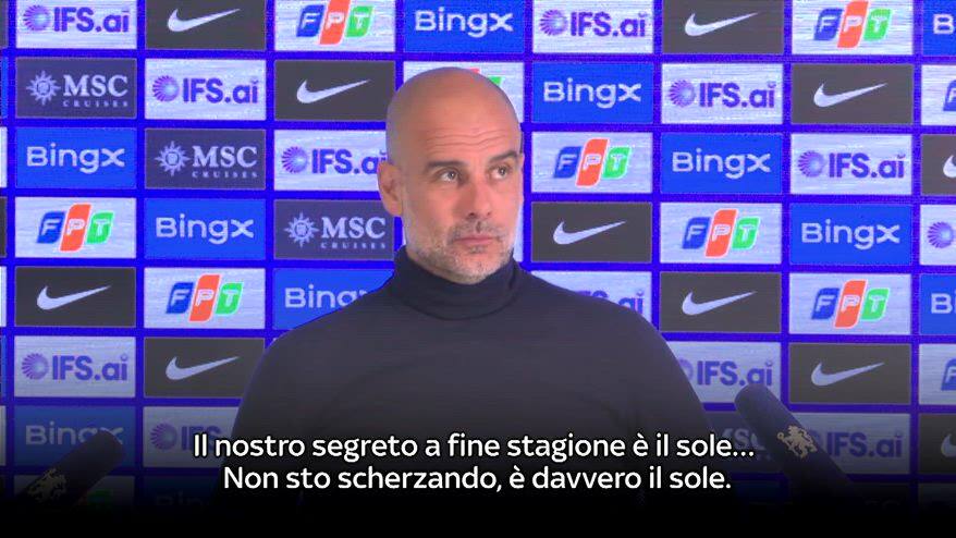 Guardiola spiazza tutti: "Il segreto del City è il sole"