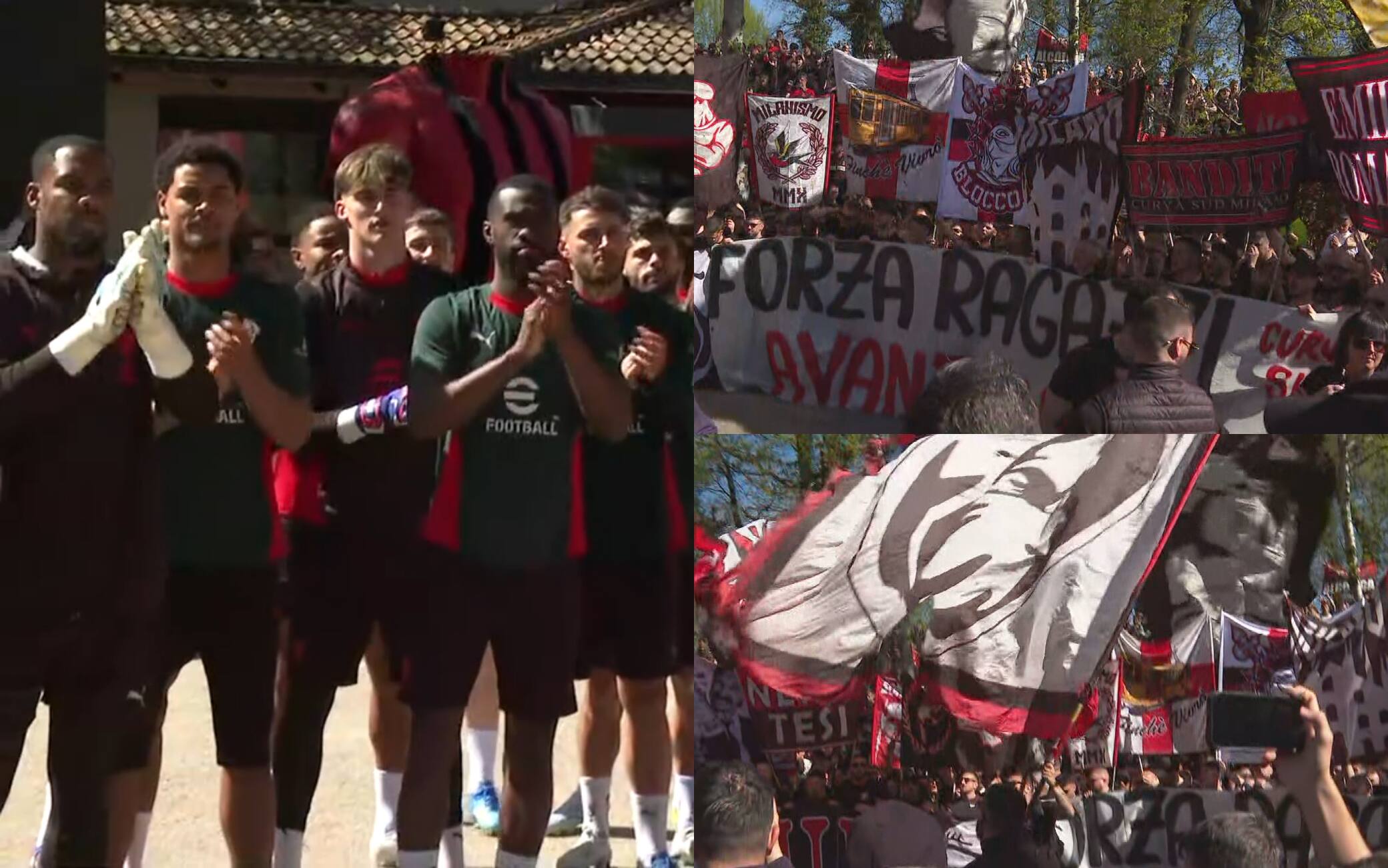 Milan, delirio tifosi oggi a Milanello: in 5mila caricano la squadra verso Napoli. VIDEO