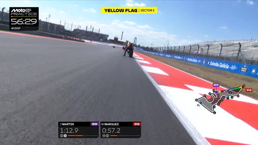 GP Austin, la caduta di Martin nelle prequalifiche onboard