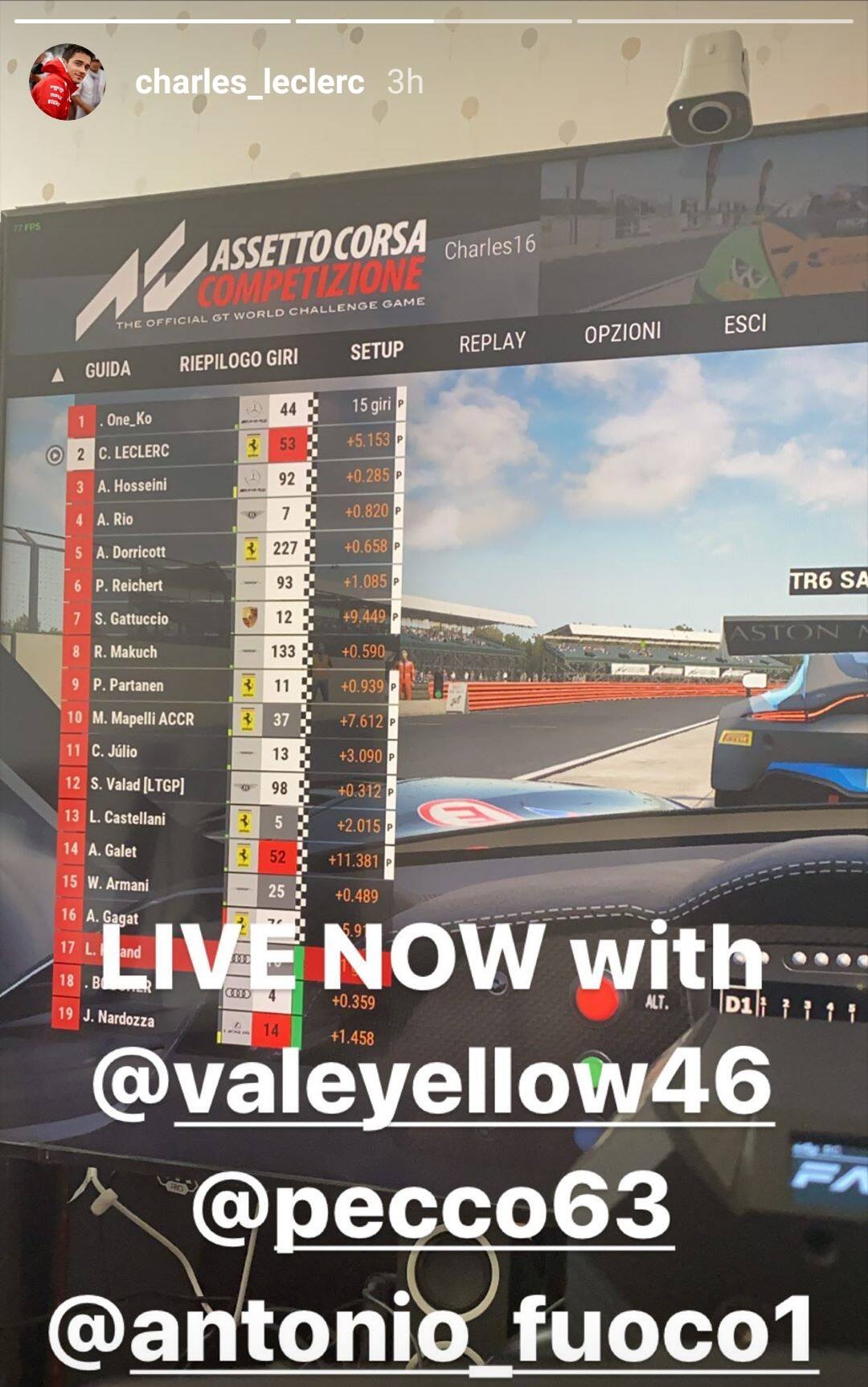 Leclerc-Rossi, sfida virtuale