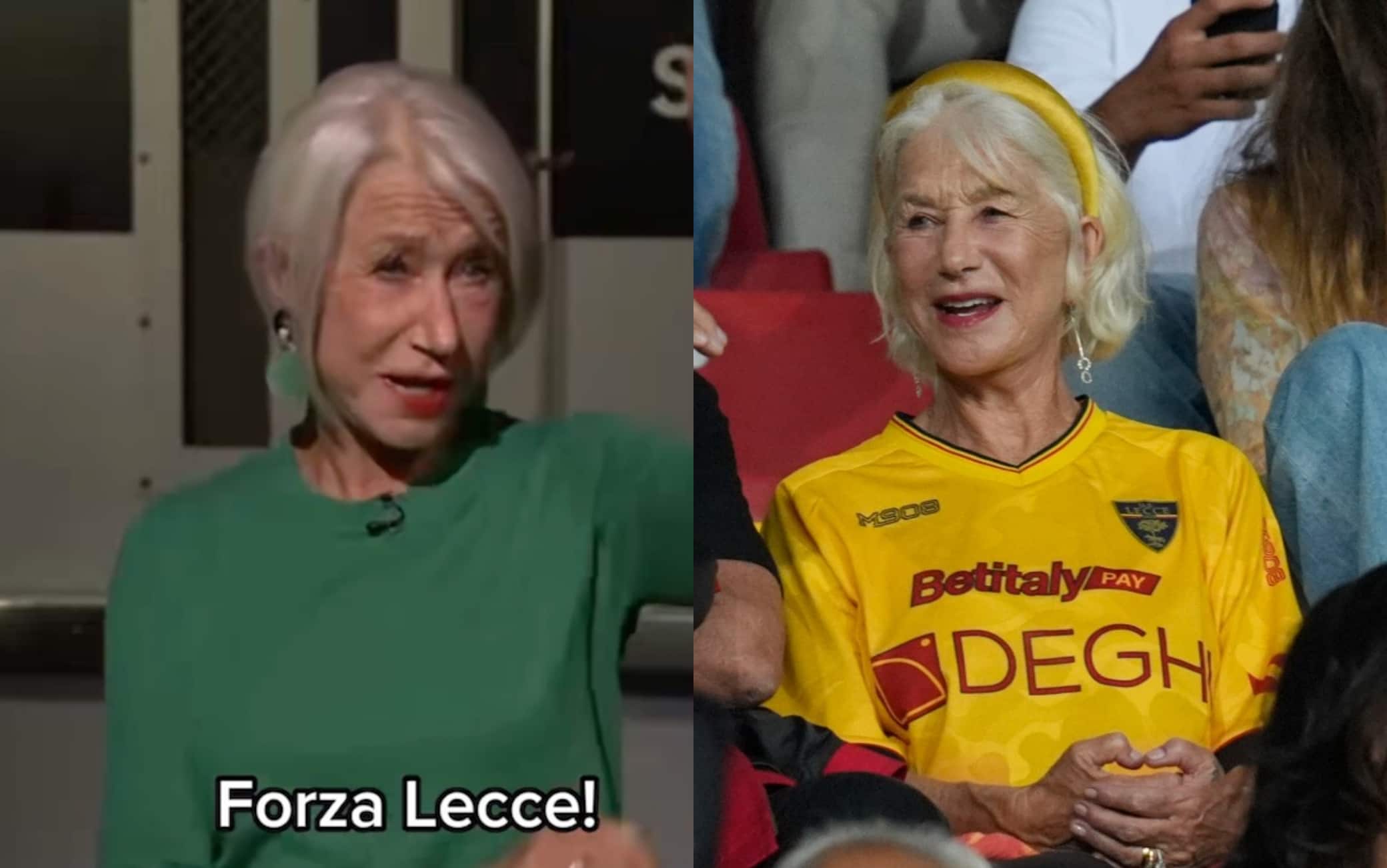 "Forza Lecce": la dichiarazione da tifosa di Helen Mirren. VIDEO