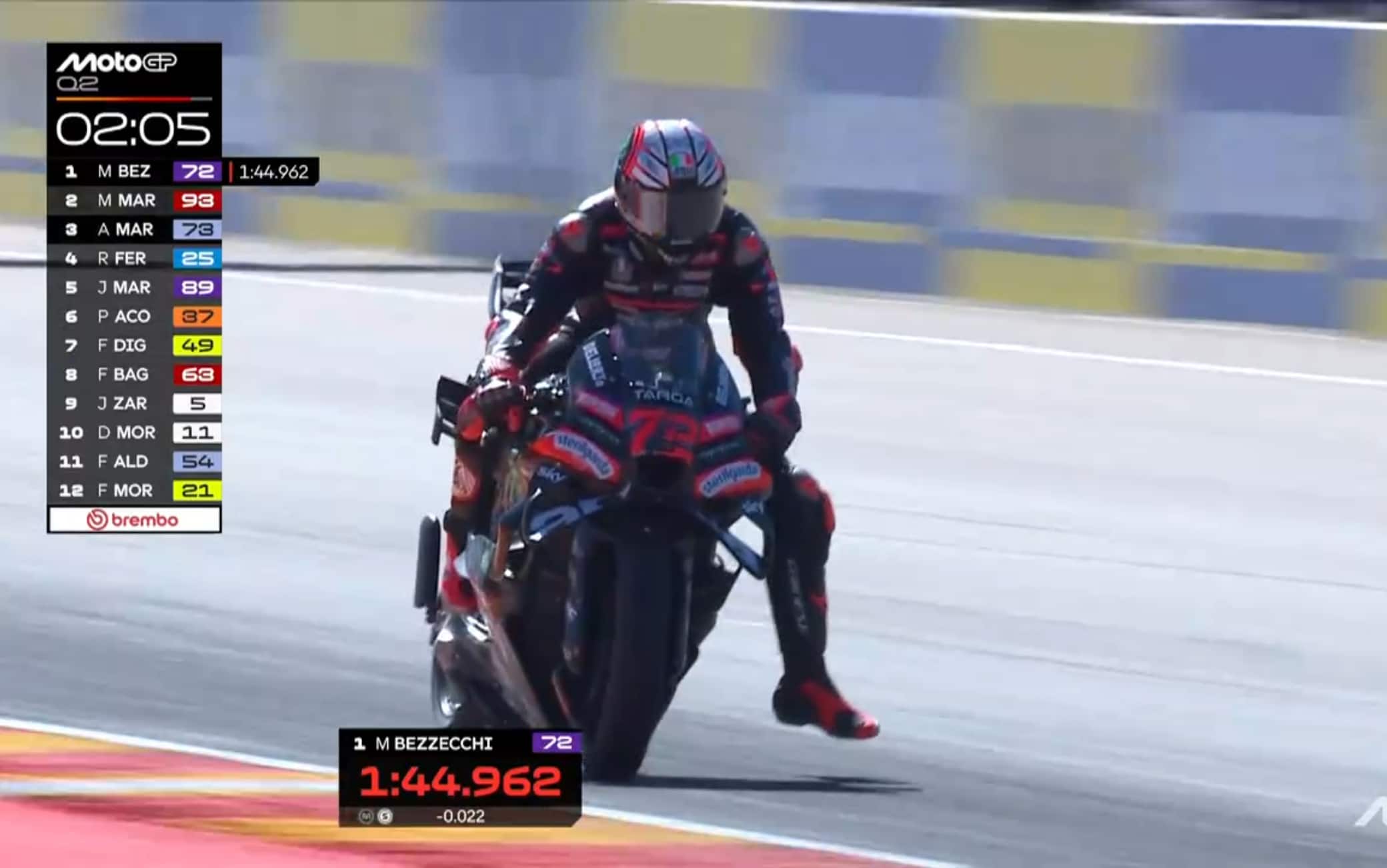 Bezzecchi, pole e record nel GP Aragon: il VIDEO con la telecronaca Sky