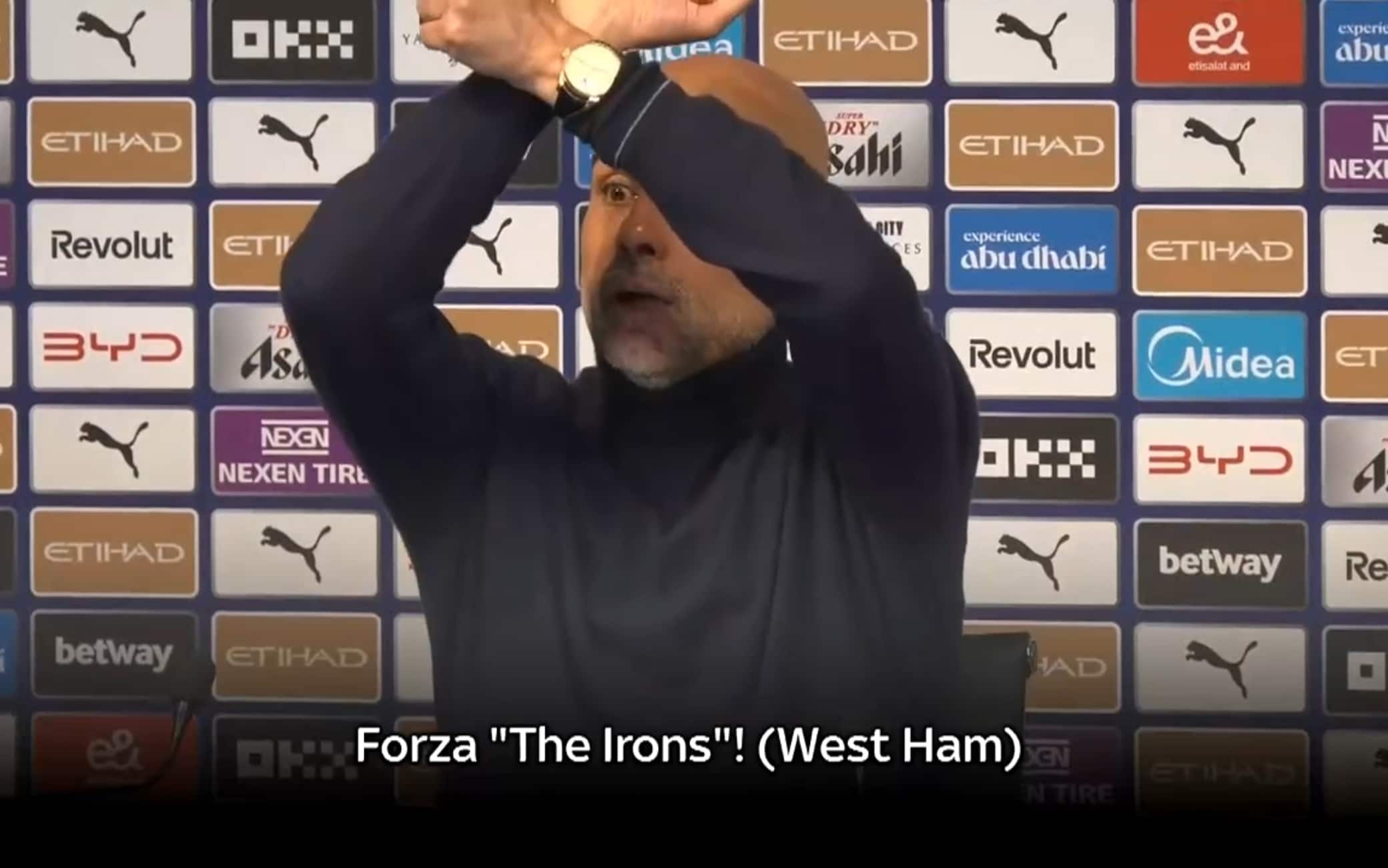 Guardiola calcolatore: "So la classifica a memoria". Poi diventa ultrà del West Ham