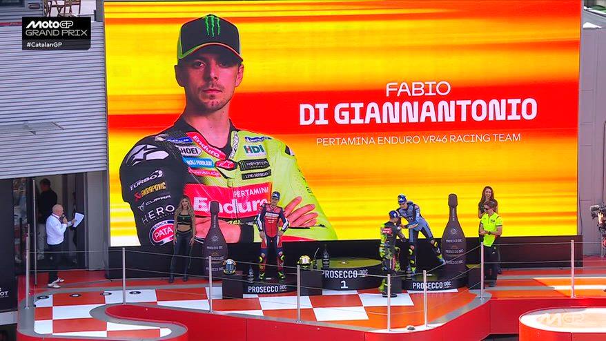 MotoGP, GP Barcellona: l'inno italiano per Di Giannantonio