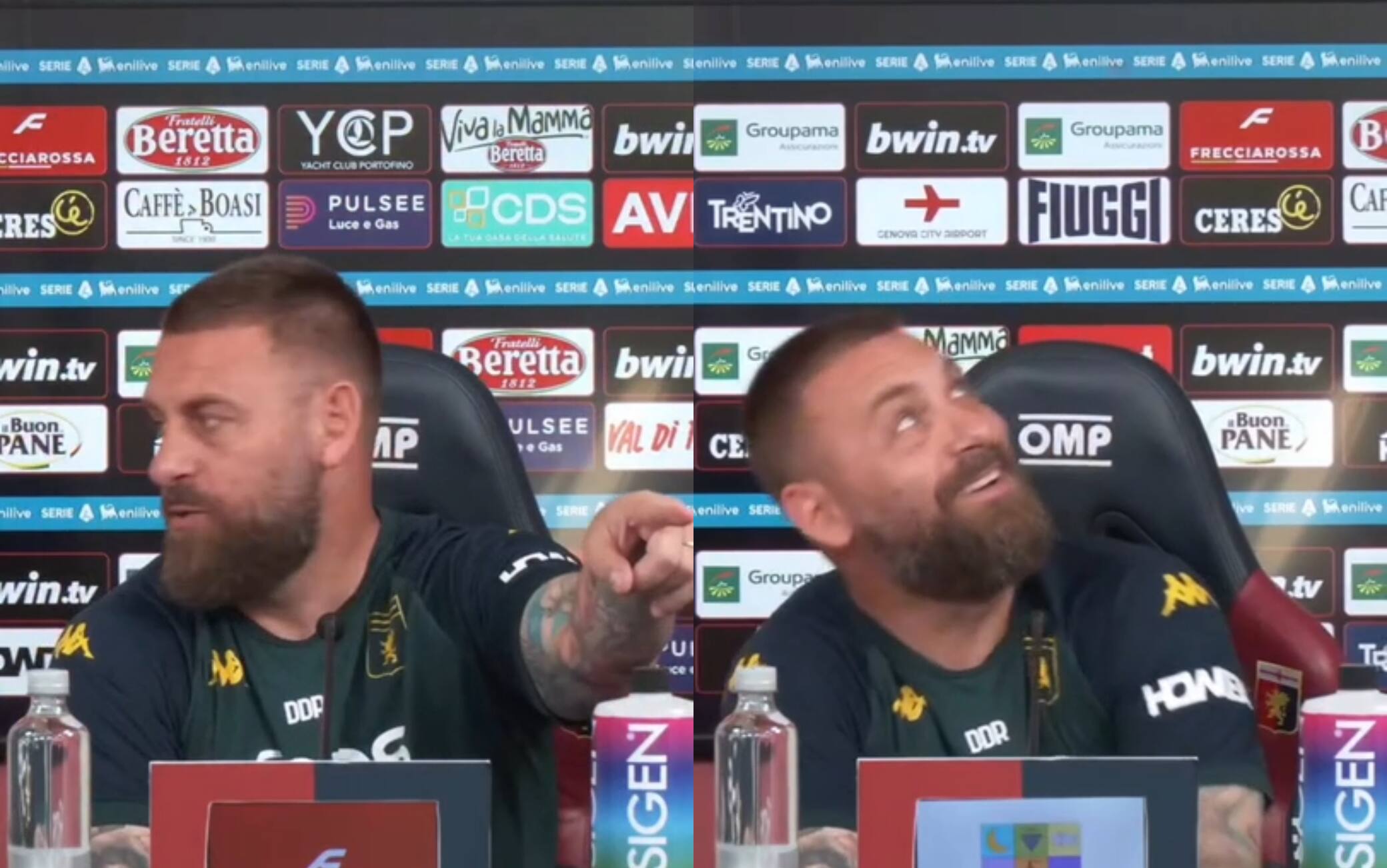 De Rossi, 'panico' ape e conferenza pre Atalanta-Genoa interrotta tra le risate. VIDEO