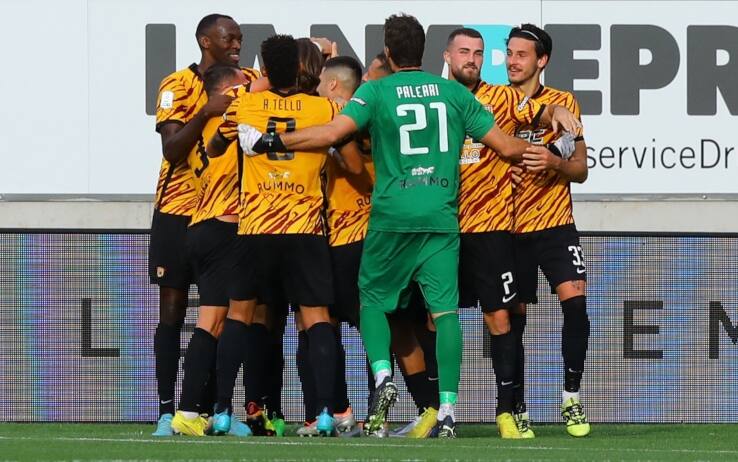 Esultanza giocatori Benevento