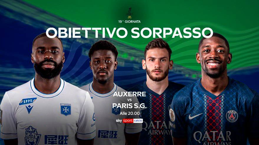 Ligue 1, 19^ giornata: Auxerre-Paris su Sky