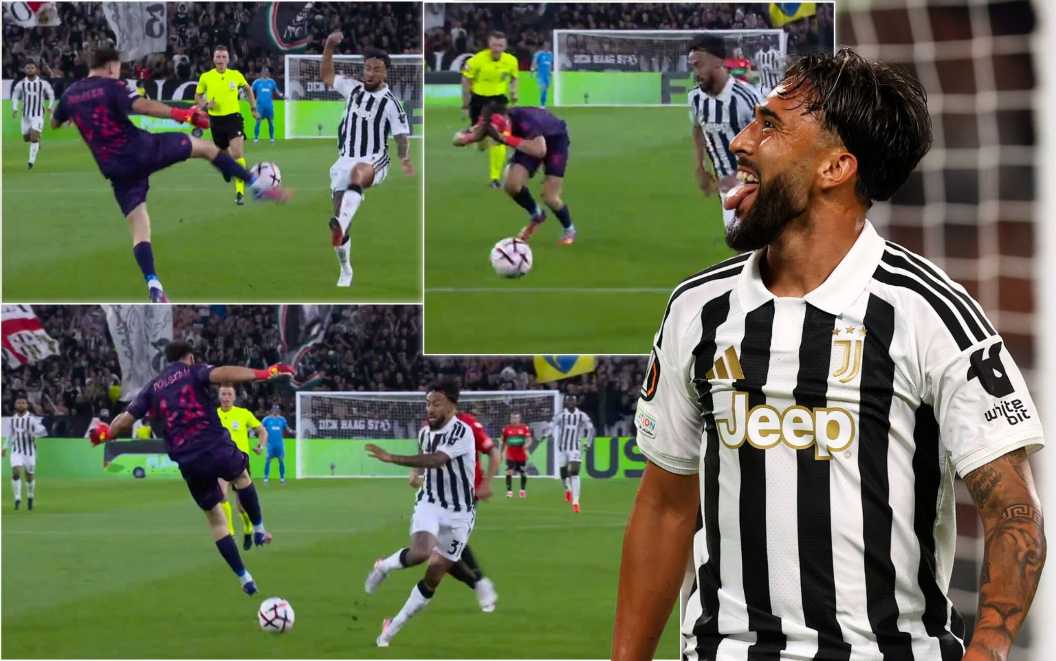 Nico Gonzalez, il gol in Juventus-Nec sull'uscita a vuoto del portiere. VIDEO