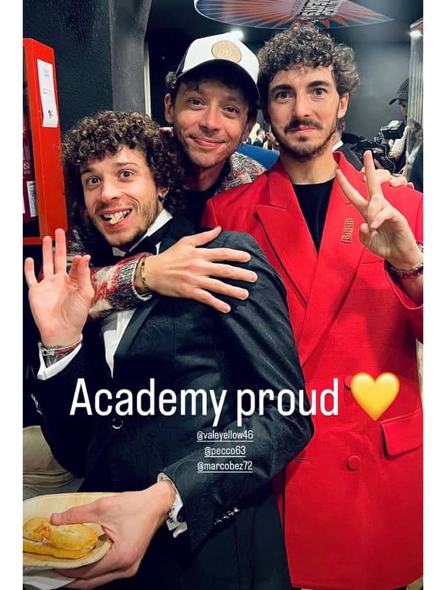 Bezzecchi, Valentino Rossi e Bagnaia