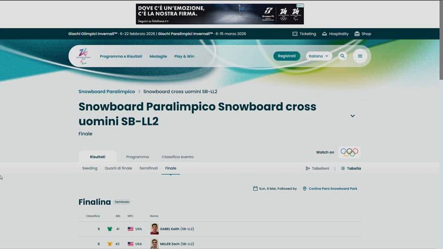 Paralimpiadi, oro Italia: Perathoner nello snowboard