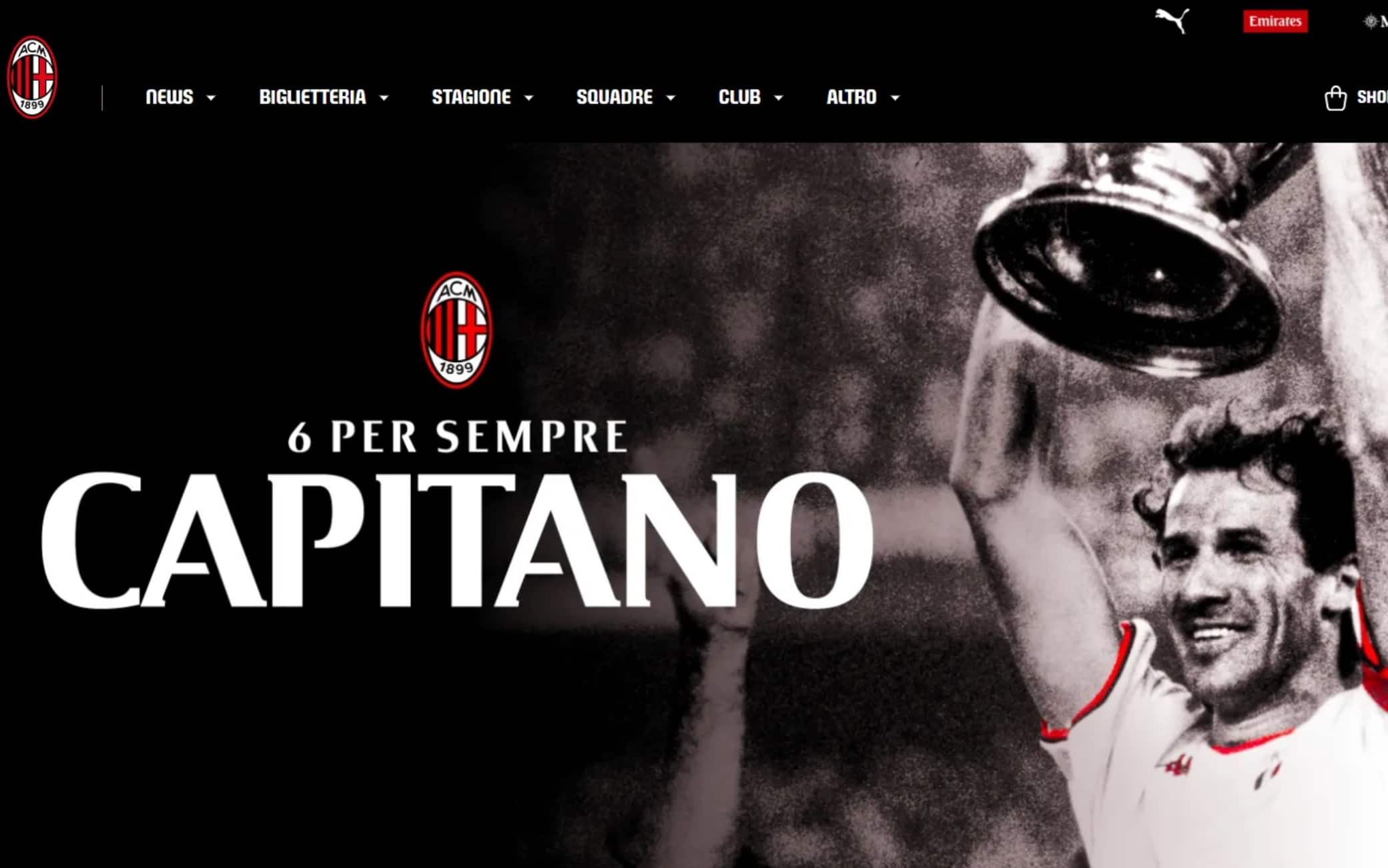 Il sito ufficiale del Milan