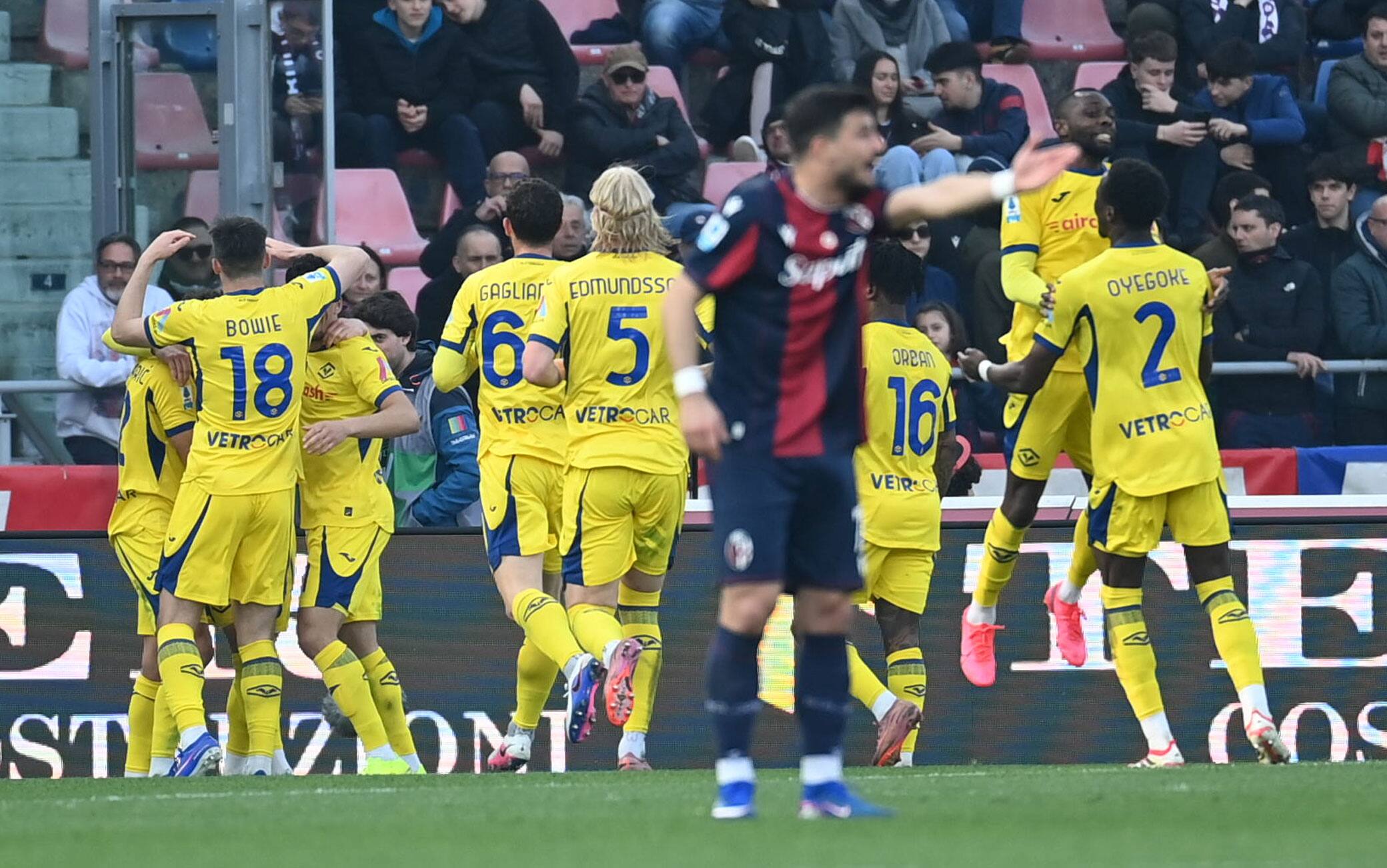 Bologna-Verona 1-2: il gol di Rowe non basta, l'Hellas vince in rimonta