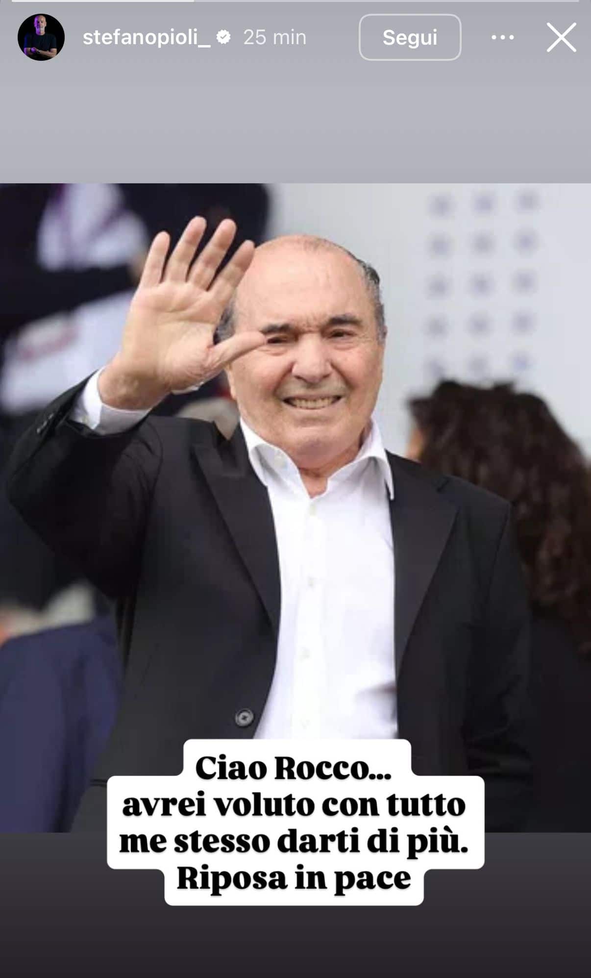 La storia di Pioli su Instagram