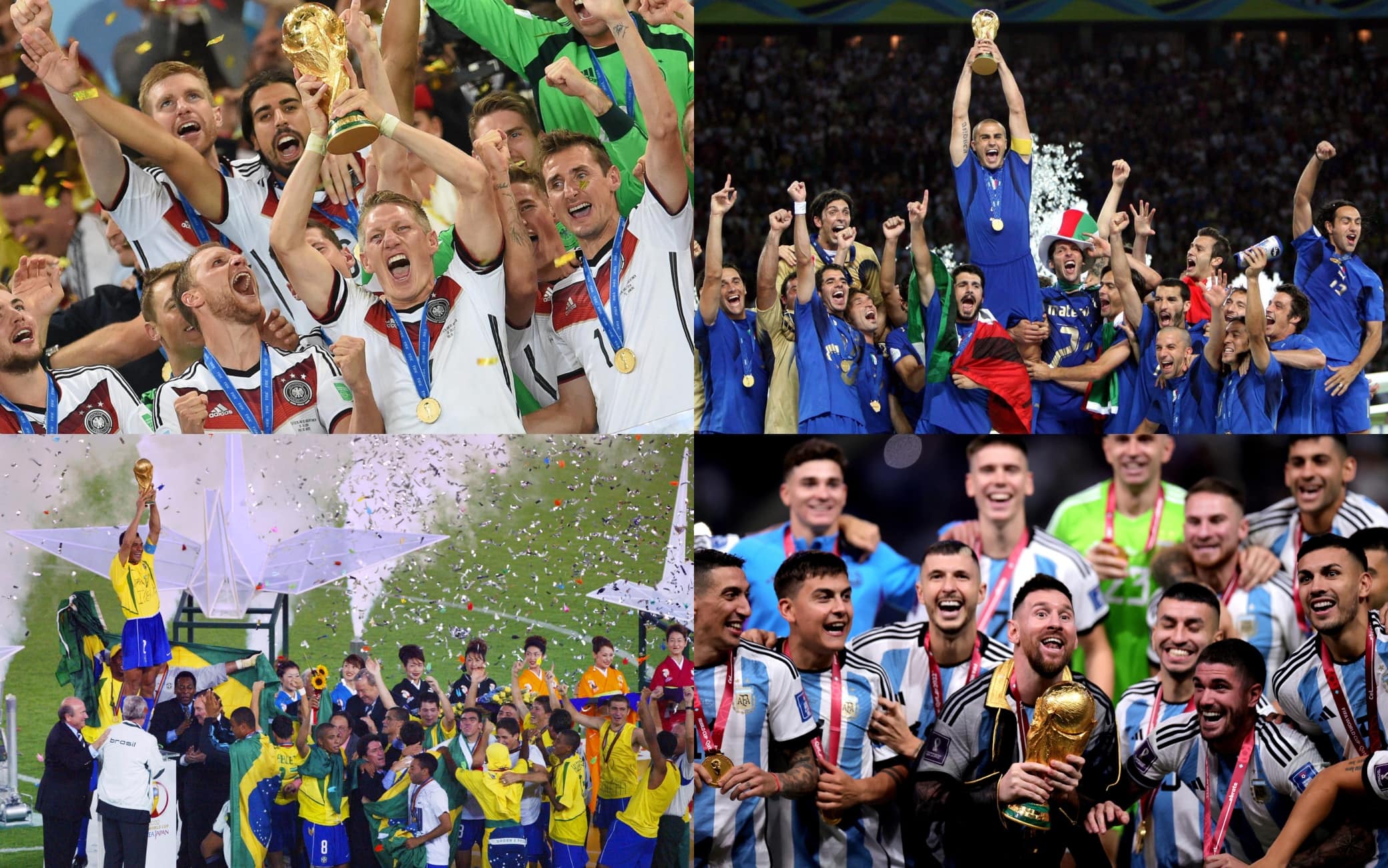Mondiali, le nazionali con più partecipazioni alle finali