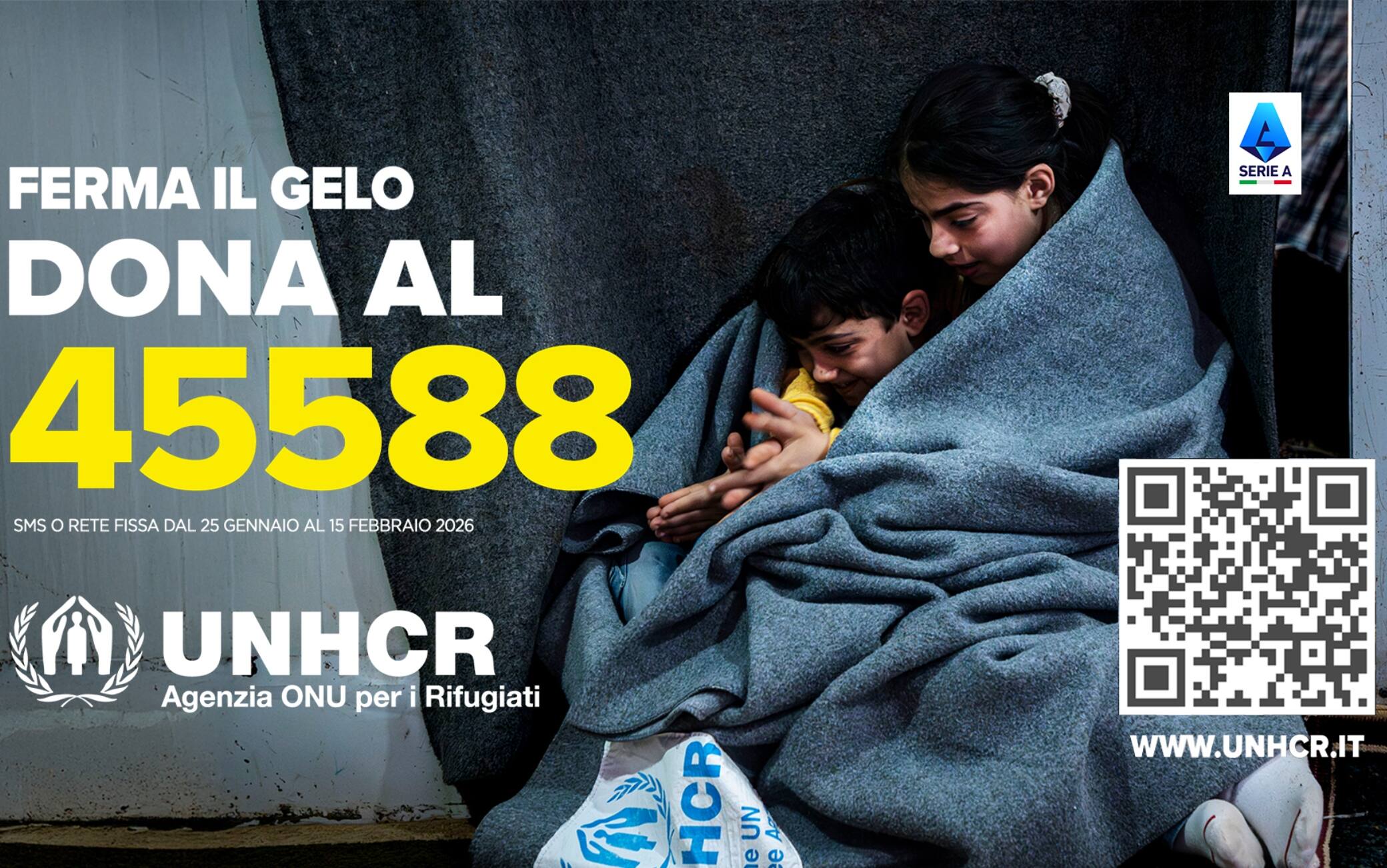 La Serie A in campo per sostenere la campagna 'Ferma il gelo' di UNHCR