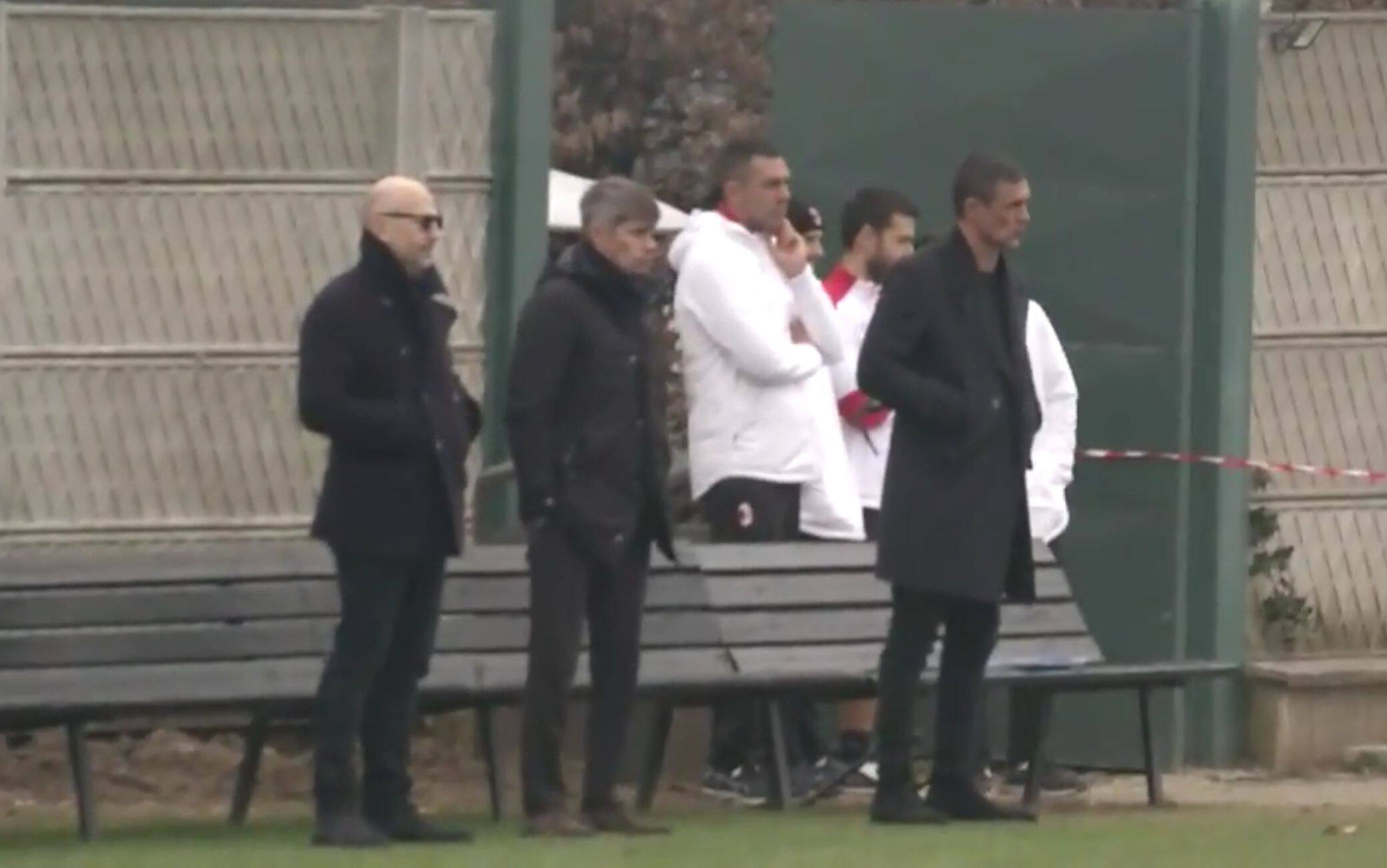 Gazidis, Massara e Maldini a Milanello