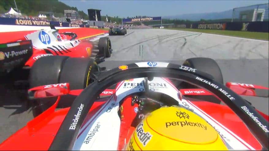 Leclerc-Hamilton, il contatto tra Ferrari al GP Austria