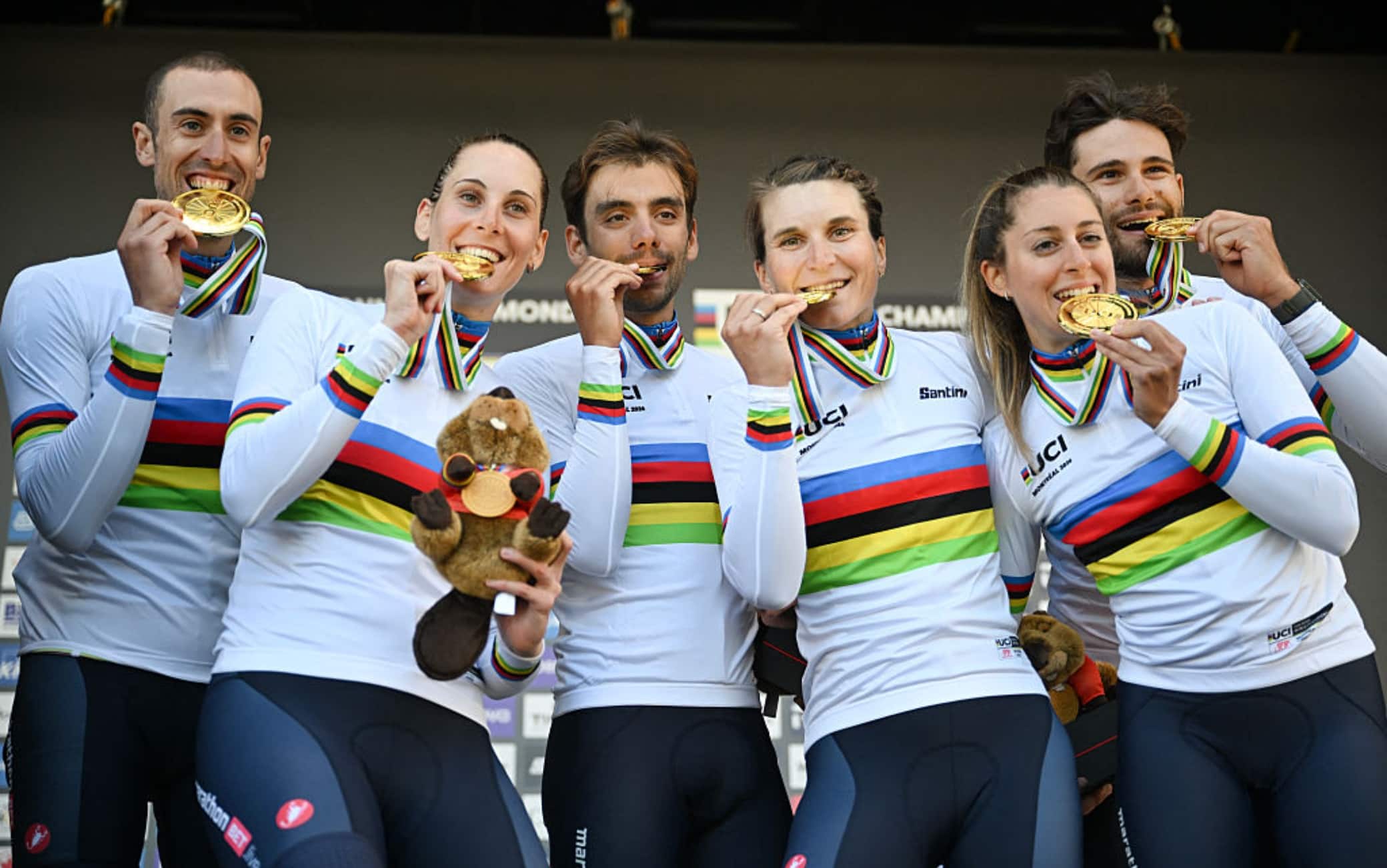 Mondiali ciclismo, Italia medaglia d'oro nella cronometro staffetta mista