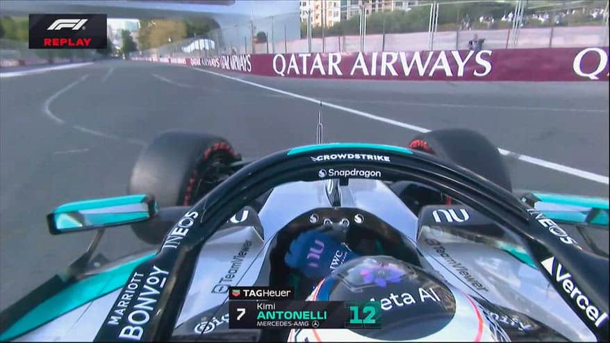 F1, Antonelli tocca il muro nel Q1 di Baku: partirà 16°