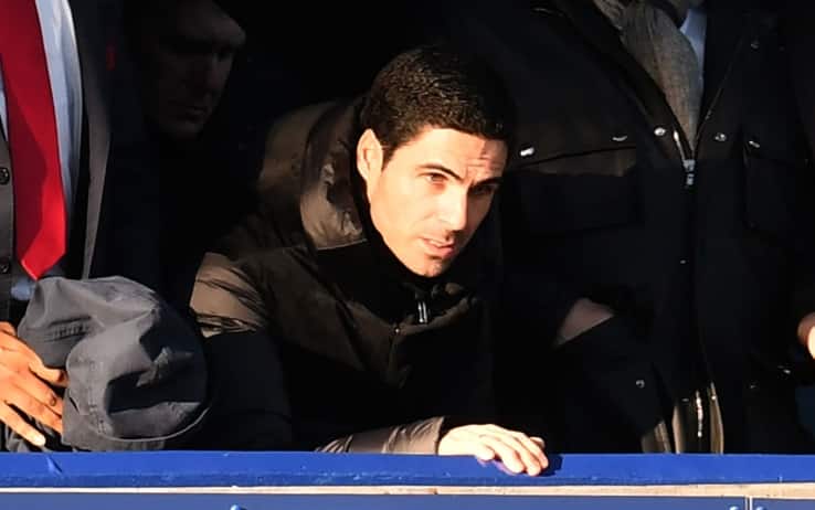 Sugli spalti di Goodison Park anche Mikel Arteta, nuovo allenatore dell'Arsenal