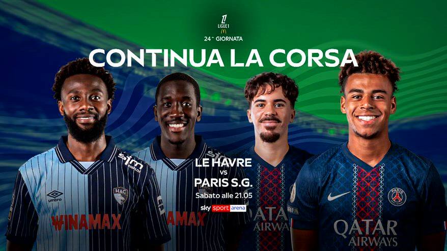 Ligue 1, 24^ giornata: Le Havre-Paris SG sabato su Sky