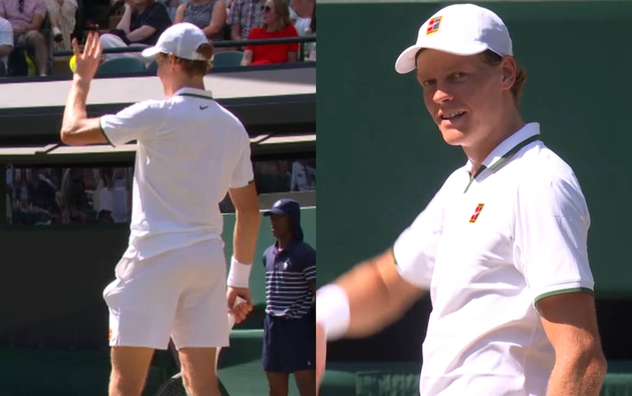 Sinner ferma il servizio a Wimbledon per salutare una bambina. VIDEO