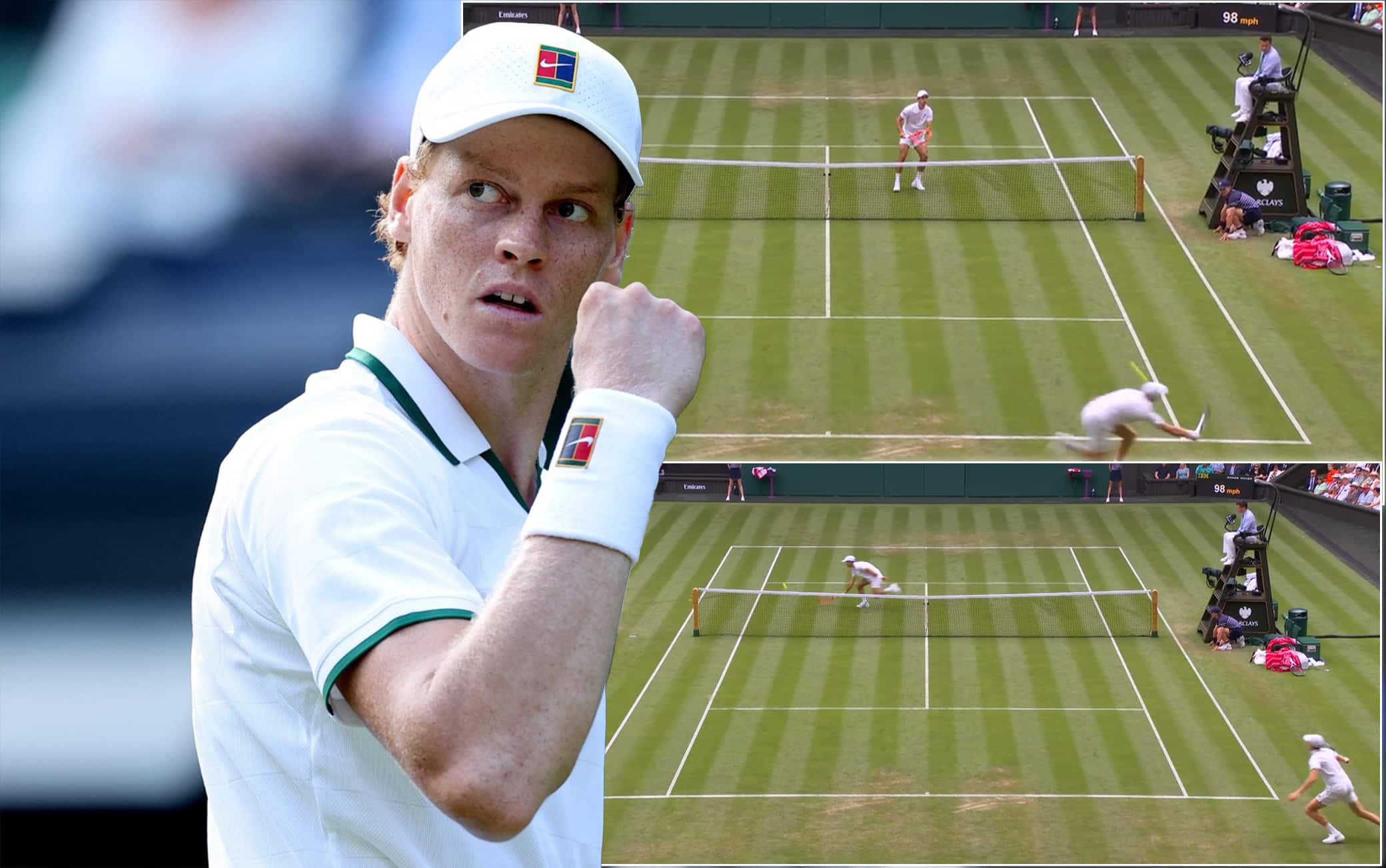 Sinner magico a Wimbledon: il passante con Borges è il punto del match. VIDEO