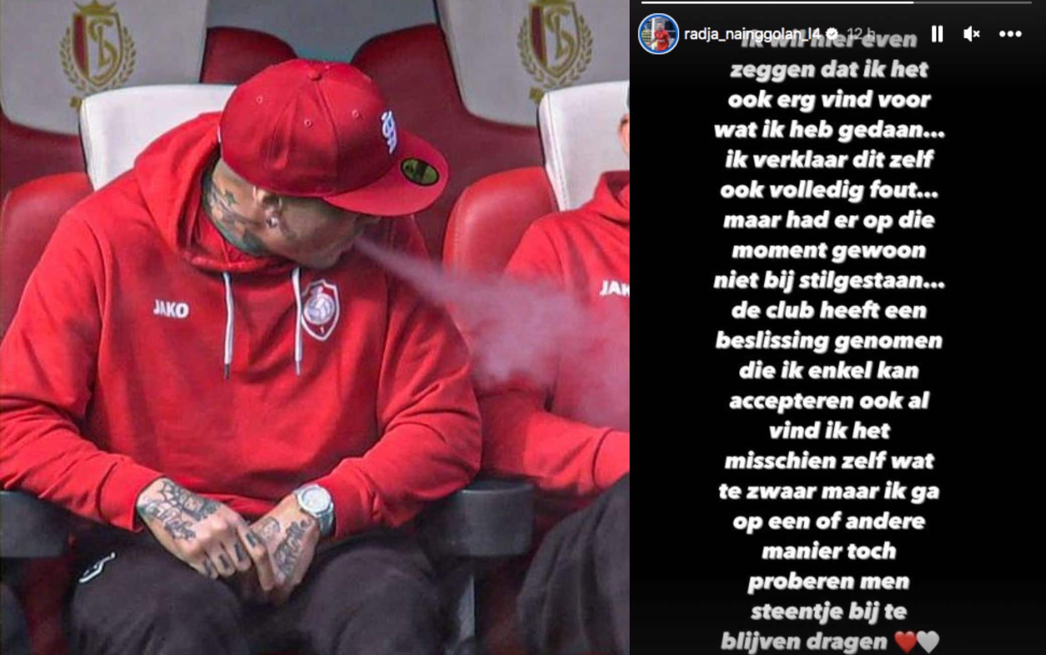 Nainggolan fuma in panchina, poi le scuse sui social