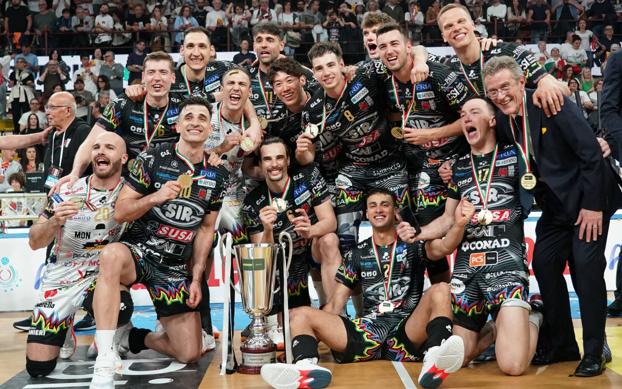 Volley maschile, Perugia-Civitanova: la Sir Safety chiude 3-1 e vince lo scudetto