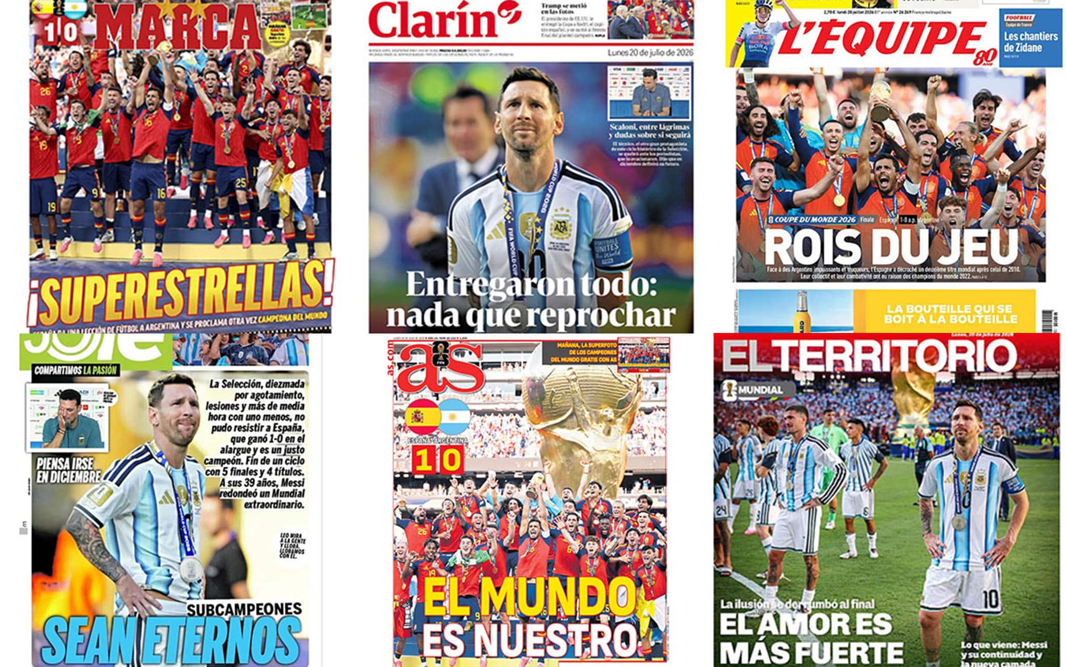 "Superestrellas": la Spagna campione sui giornali di tutto il mondo