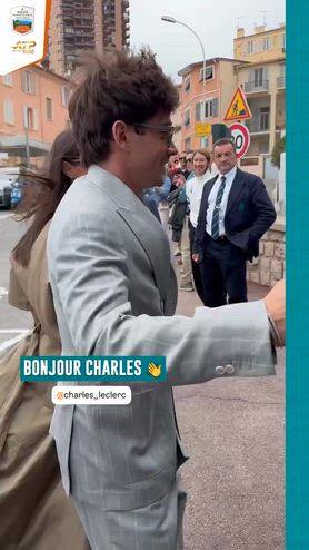 L'arrivo di Leclerc per la finale Sinner-Alcaraz