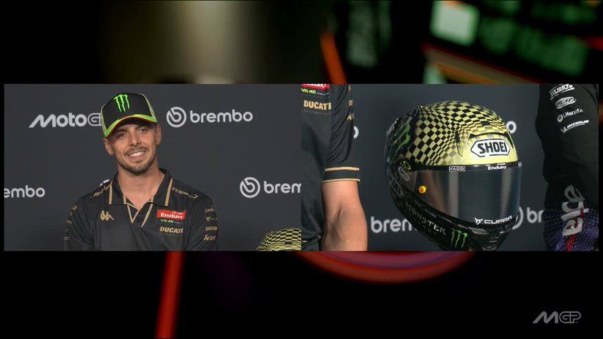 Di Giannantonio presenta il casco speciale per il Mugello