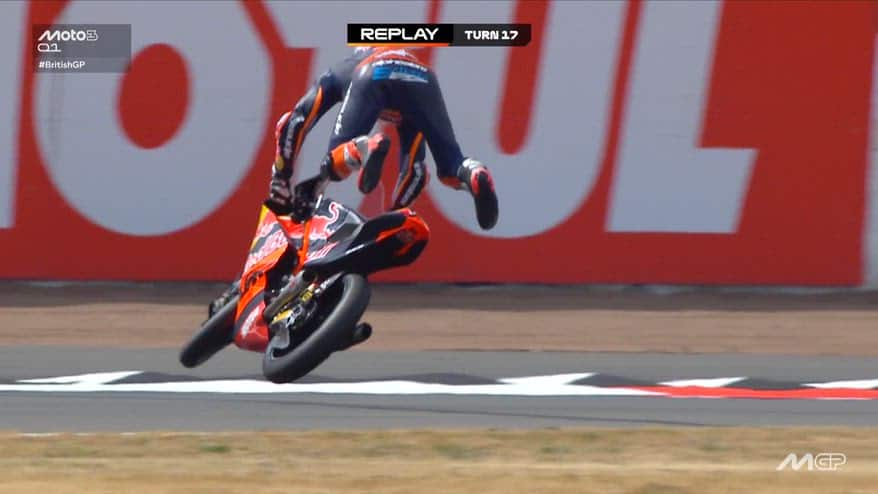 Moto3, highside per Rico Salmela nel Q1 di Silverstone