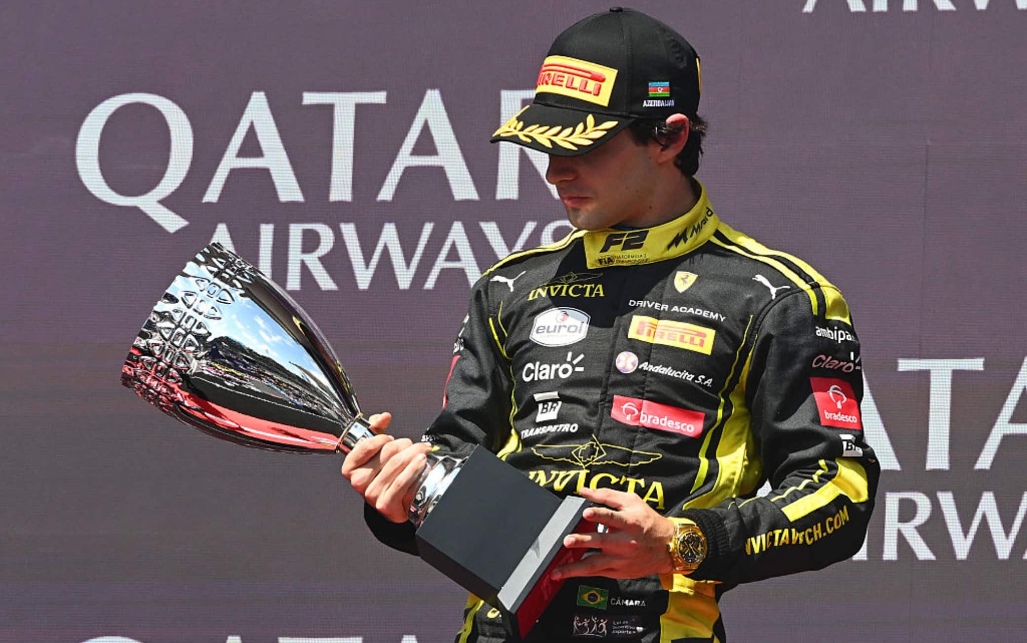 F2, Camara vince Feature Race a Baku ma il titolo resta un rebus