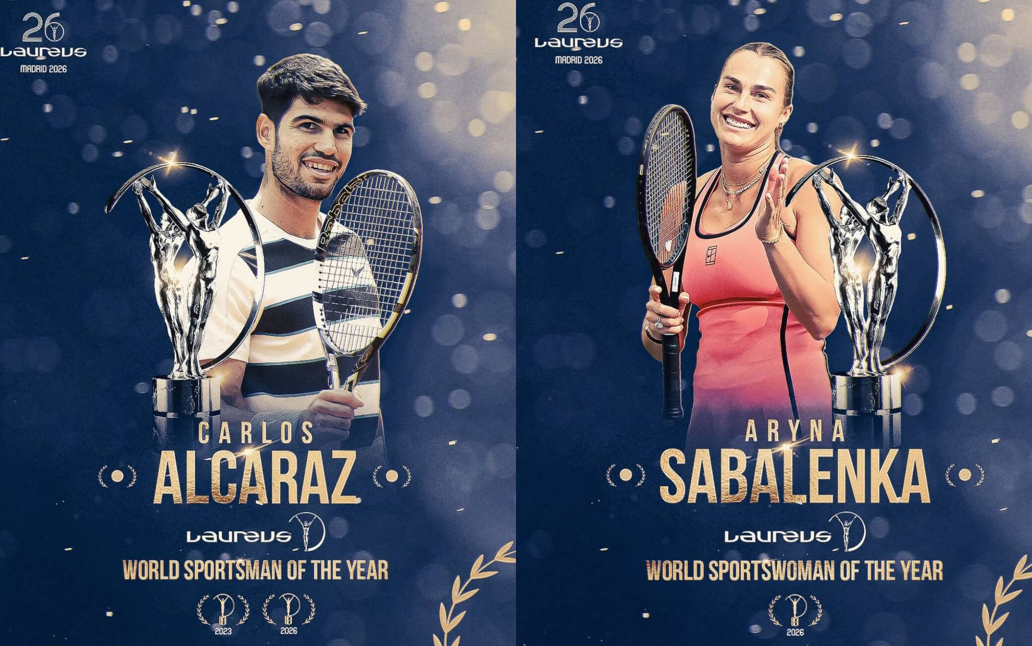 Laureus Awards 2026, Alcaraz e Sabalenka sportivi dell'anno: tutti i premi