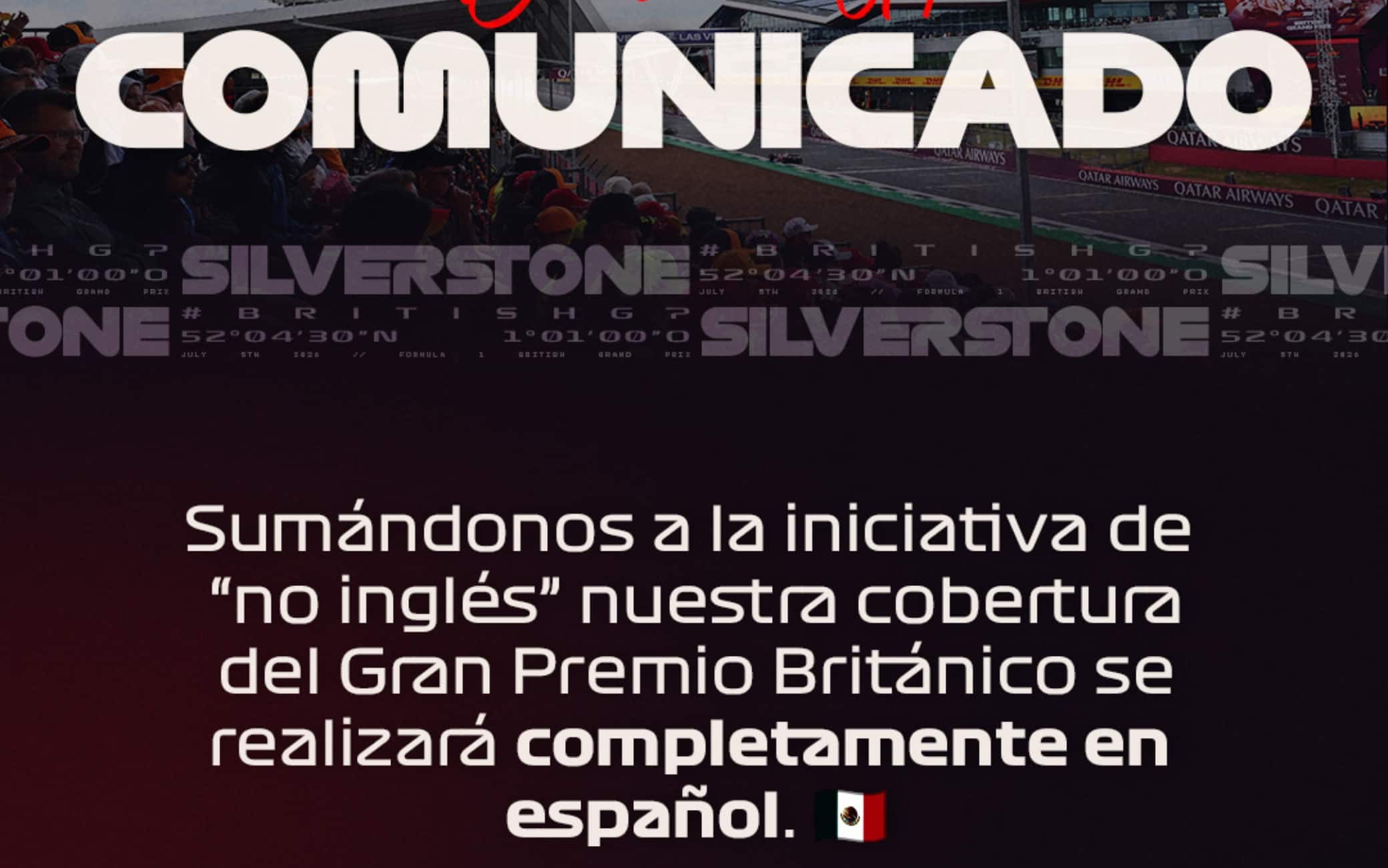 Messico-Inghilterra al Mondiale, iniziativa "no inglès" nel GP del Messico di Formula 1