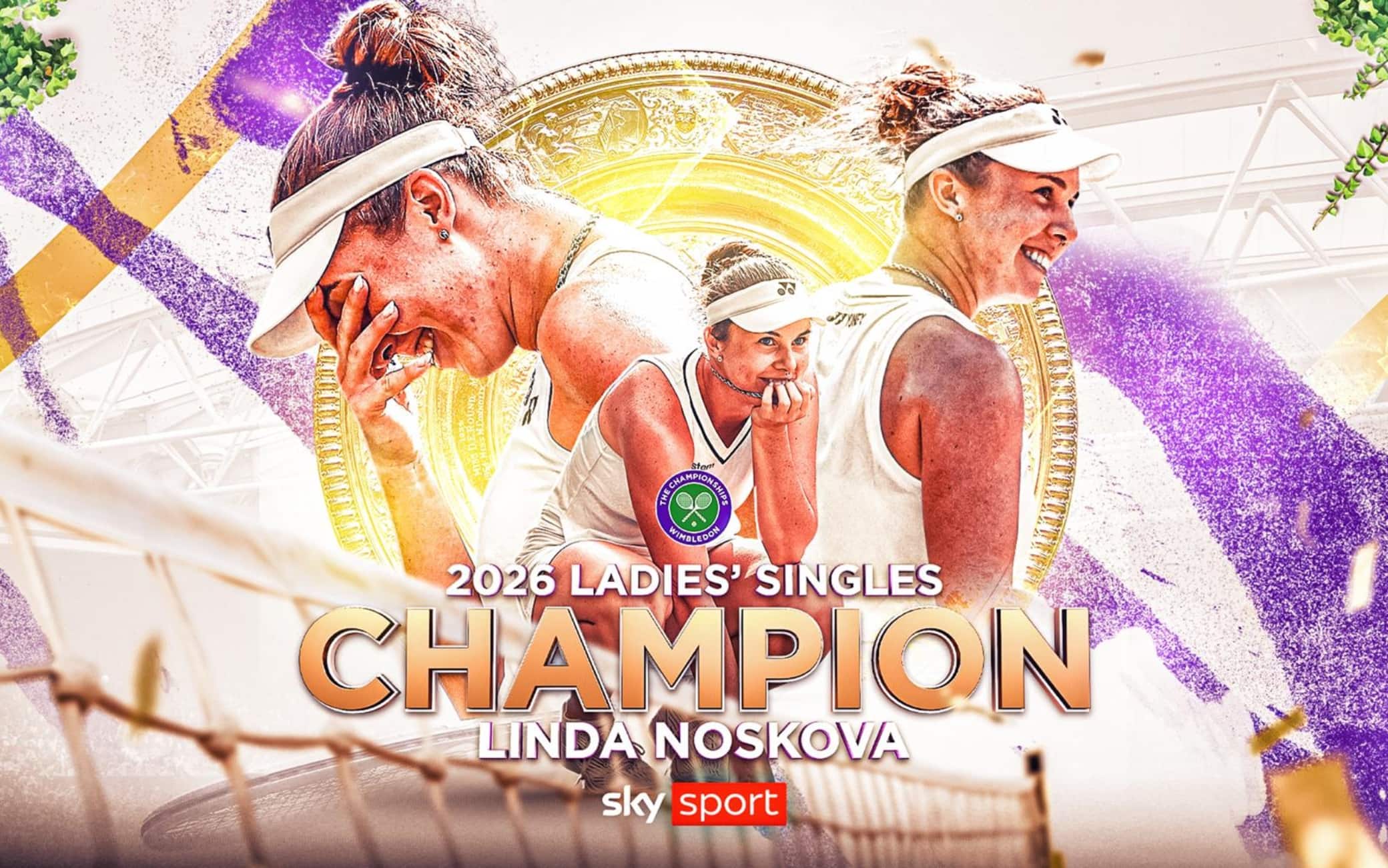 Noskova trionfa a Wimbledon, Muchova battuta in tre set