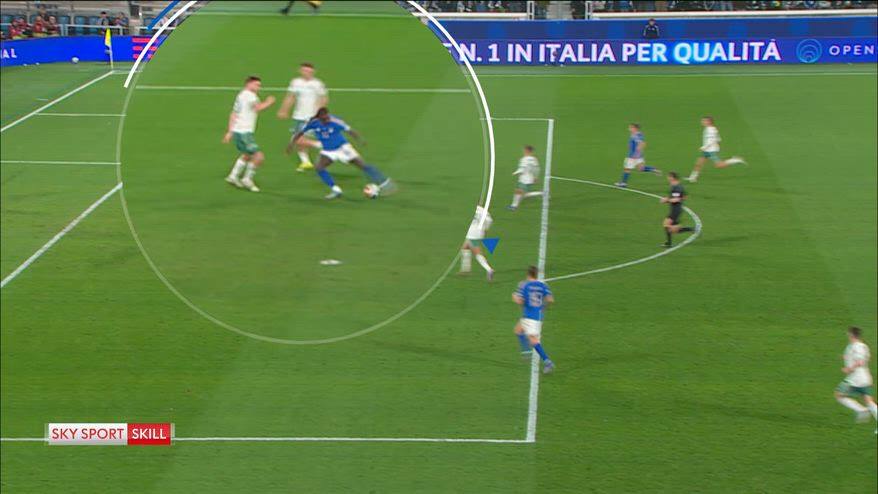 Il gol di Kean contro il Nord Irlanda allo 'Sky Sport Skill'