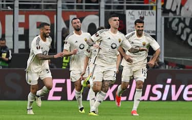 Football Europa League match - AC Milan vs AS Roma