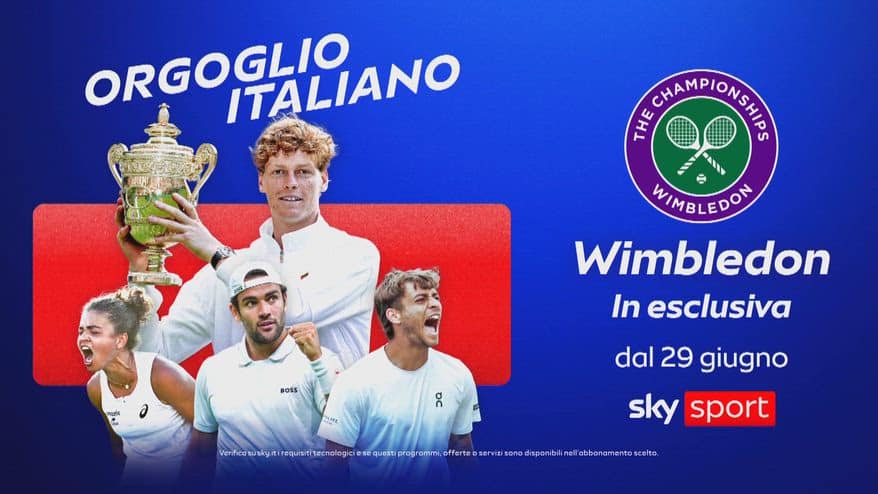 Wimbledon in esclusiva su Sky dal giugno
