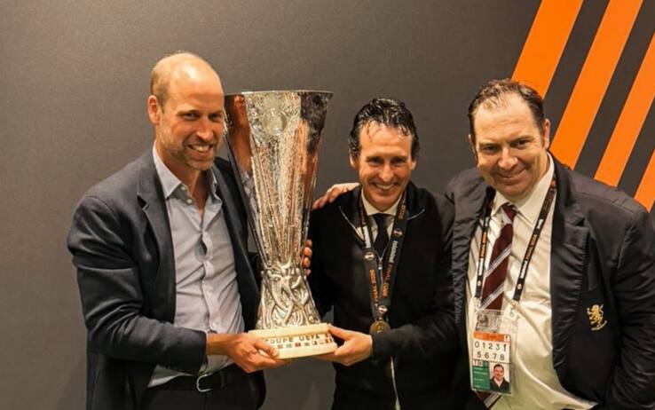 Europa League, il principe William festeggia la vittoria dell'Aston Villa
