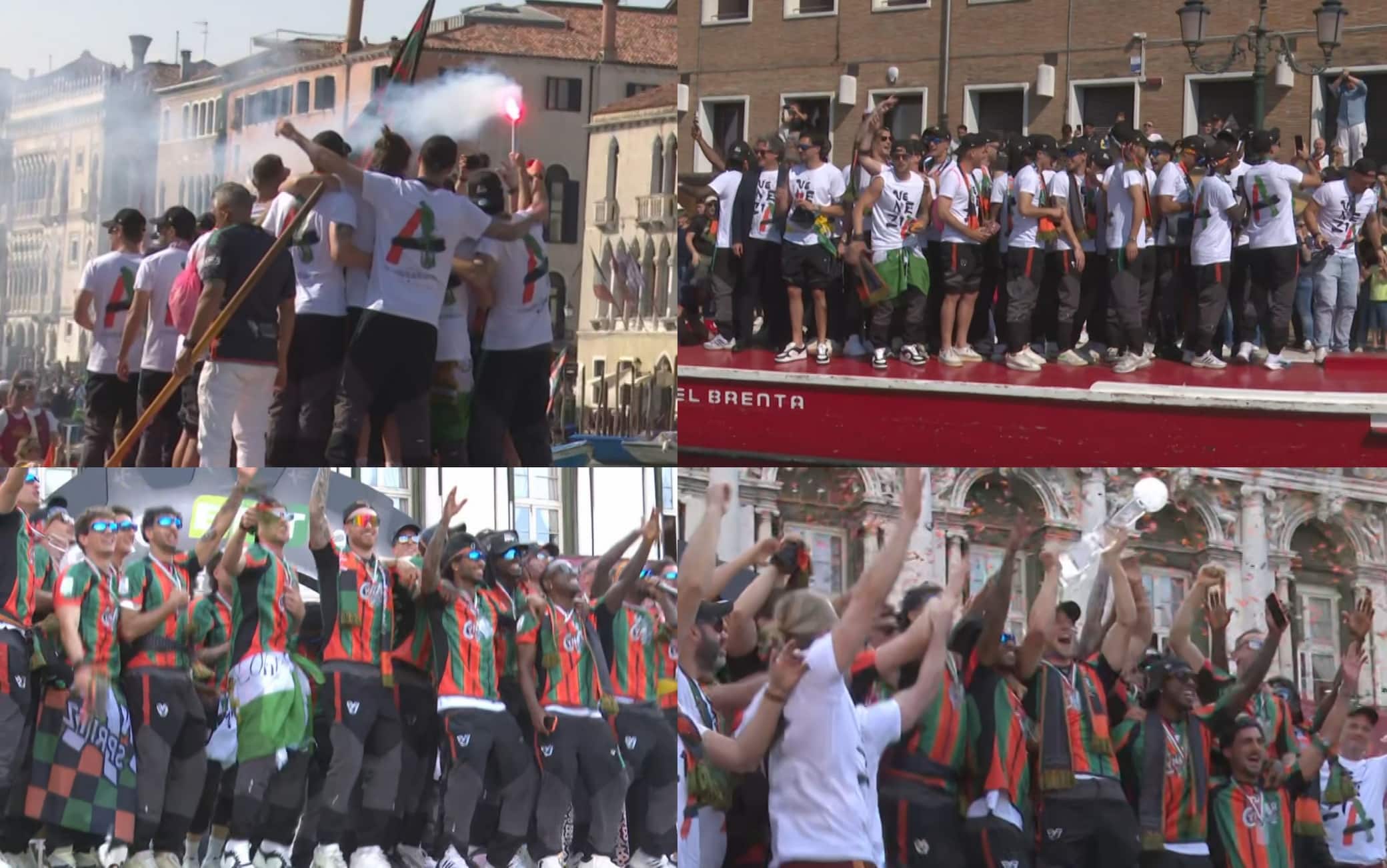 Venezia in Serie A: le FOTO della festa promozione sul Canal Grande