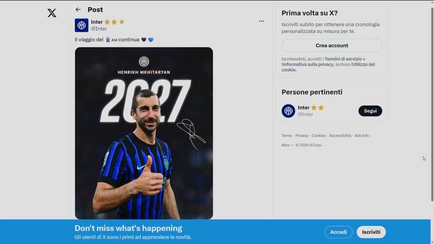 Inter, Mkhitaryan rinnova fino al 2027