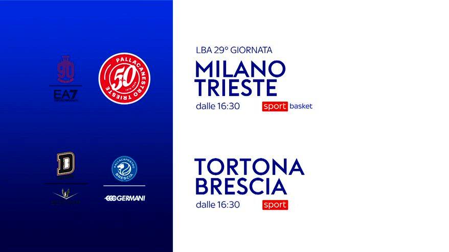 Serie A basket, 29^ giornata: Milano e Brescia su Sky