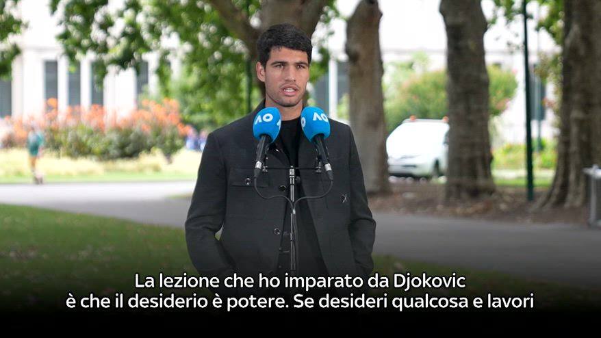 Alcaraz: "Quello che sta facendo Djokovic è straordinario"