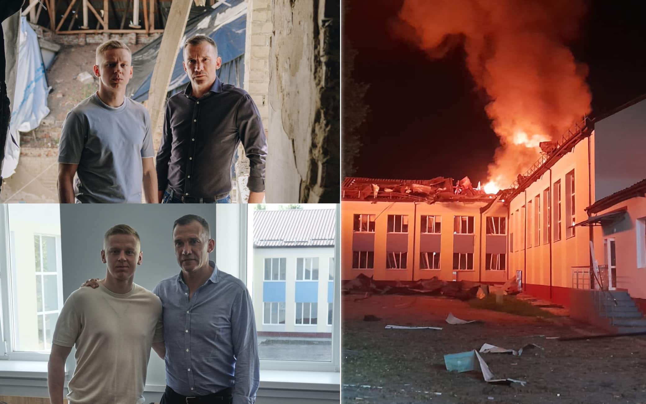 Ucraina, rasa al suolo dai droni russi la scuola già ricostruita da Sheva e Zinchenko 