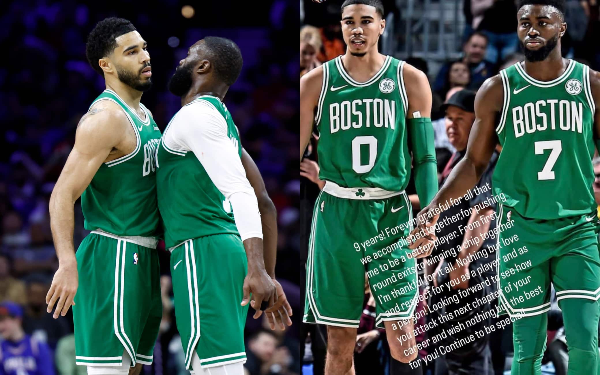 NBA, Tatum saluta Brown: "9 anni insieme, solo amore e rispetto e ti auguro il meglio"